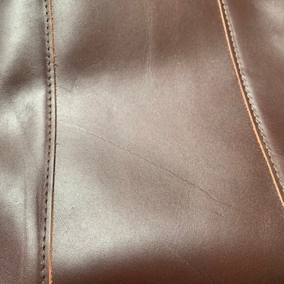 NWOT Portland Leather Large Lola Zipper Crossbody Tote in Grizzly - Picture 6 of 7